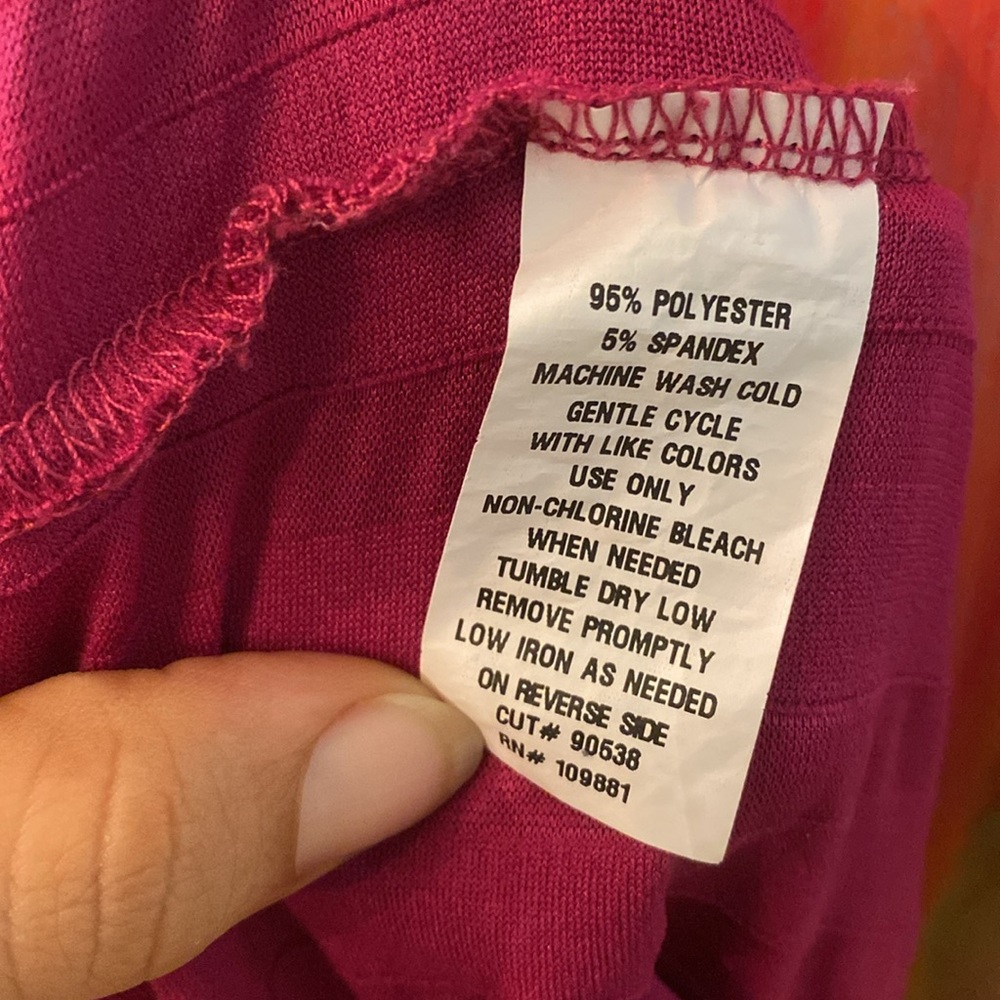 Sunny Taylor Women's Fuchsia Ruffle Blouse - Picture 12 of 12
